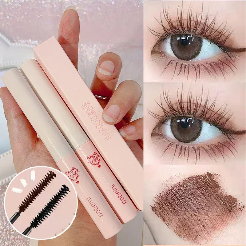 Top Trends: Waterproof Black Brown Mascara Lasting Matte Quick Dry Ultra-fine Brush Lengthening Eyelash Mascara Lash Extension Makeup Tool Shoppable Styles