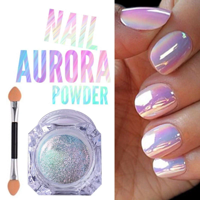 Top Trends: Aurora Nail Powder Mirror Effect Chrome Nail Art Mermaid Rainbow Shoppable Styles