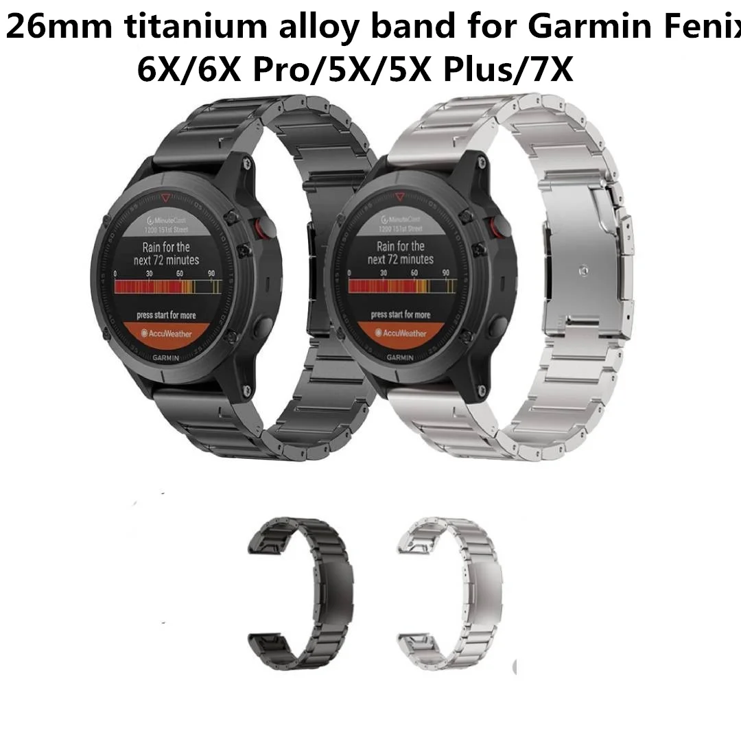 Top Trends: 22 26mm Titanium Alloy Band For Garmin Fenix 6X Pro / 6X / 5X / 5X Plus / 7X Watchband For Tactix 7 / Descent MK2 / Instinct 1 / 2 Bracelet Shoppable Styles