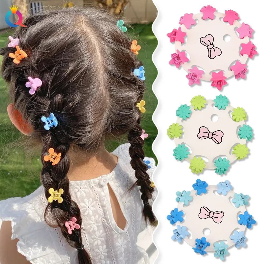 Top Trends: 10PCS Cute Star Rabbit Candy Small Hair Claw Crab Clips Girls Childs Mini Cartoon Hair Clamps Baby Hair Accessories Sets Shoppable Styles