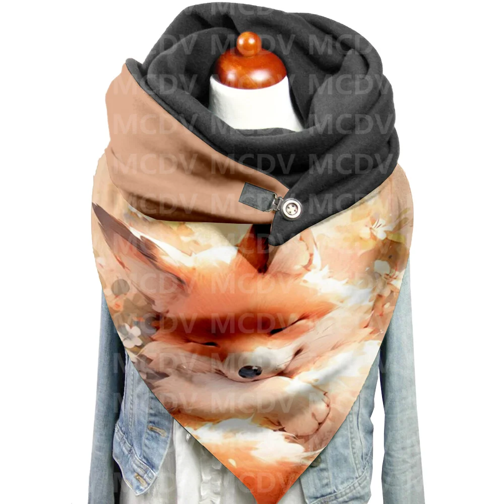 Top Trends: Fox 3D Printed Casual Scarf And Shawl For Women Warm And Comfortable Scarf Shoppable Styles