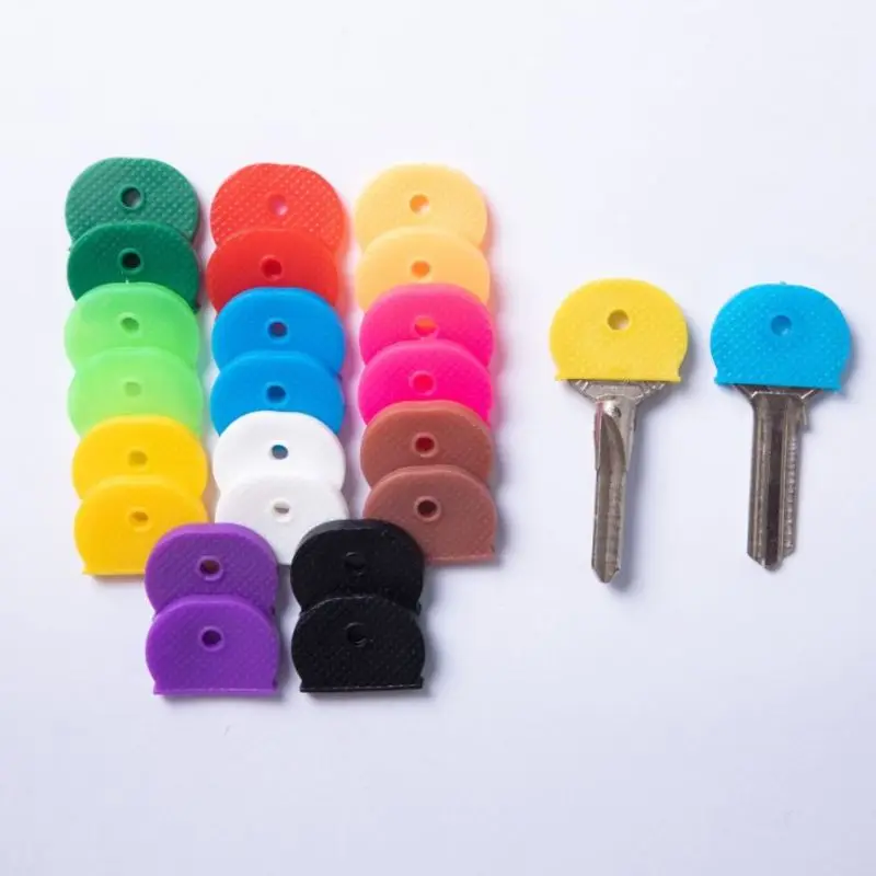 Top Trends: 1-32pcs Bright Colors Hollow Silicone Key Cap Covers Topper Key Holder Keyring Rings Key Case Bag Organizer Wallets Shoppable Styles