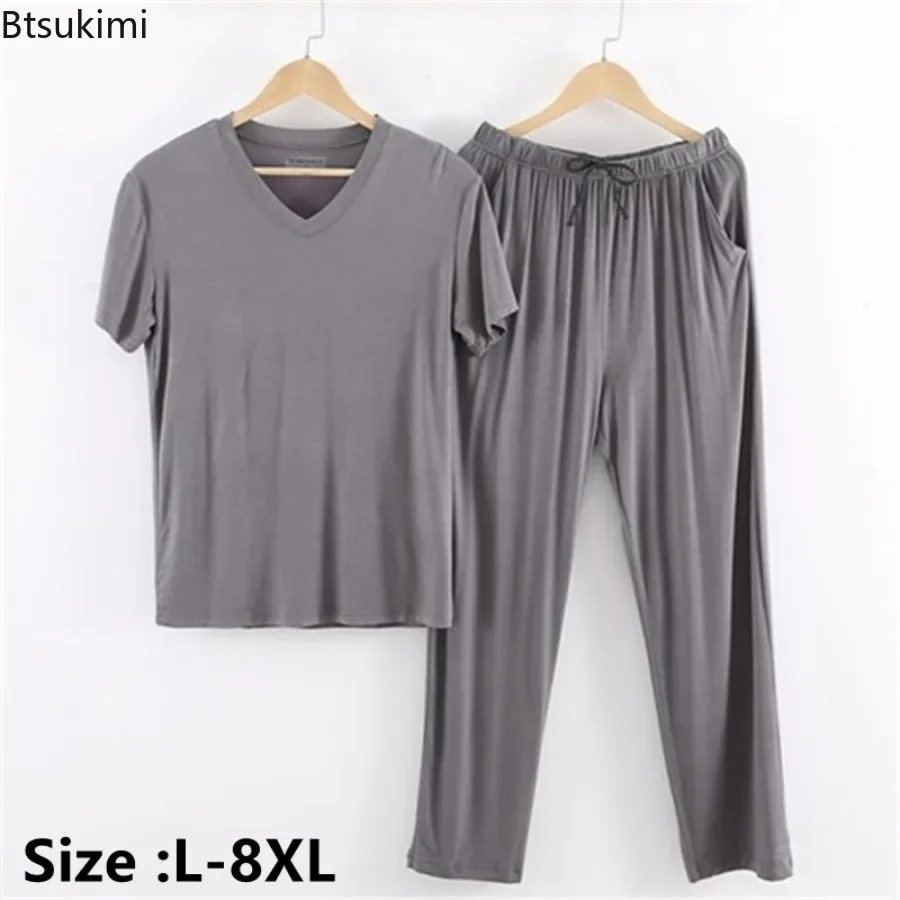 Top Trends: New 2024 Men's Casual Pajamas Sets Oversized Modal Short Sleeve And Pants Sets Male Sleepwear Soft Loose Home Clothes For Men Shoppable Styles