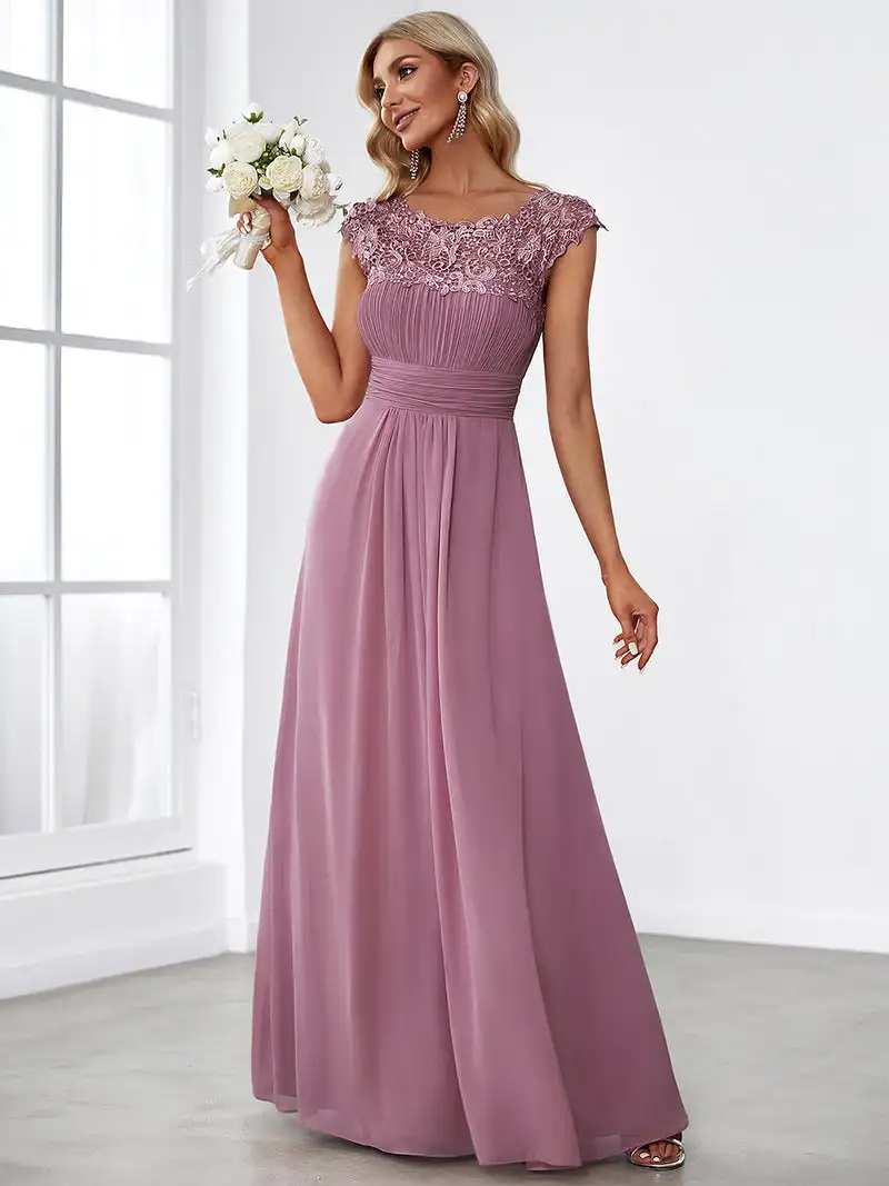 Top Trends: Elegant Women&#039;s Dresses O-Neck Sleeveless Floor-Length Gown 2024 Ever Pretty Of Chiffon A-LINE Orchid Simple Prom Women Dress Shoppable Styles