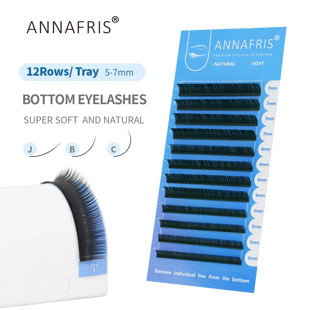 Top Trends: ANNAFRIS Lower Lashes 5-7mm Mix Individual Bottom Eyelashes Extension J / B / C Curl Natural Short Mink Eyebrow Under Eyelash Shoppable Styles