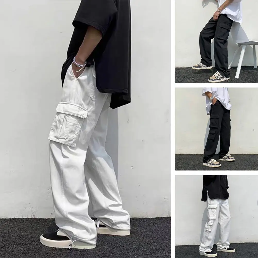 Top Trends: New Cargo Pants Men&#039;s Loose Straight Oversize Clothing Solid Grey Versatile Work Wear Black Joggers Cotton Casual Male Trousers Shoppable Styles