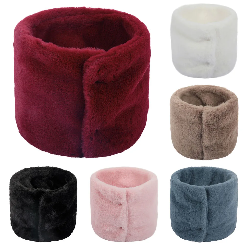 Top Trends: Unisex Faux Rabbit Fur Neck Tube Scarf Thicken Plush Snood Ring Scarves With Button Outdoor Windproof Neck Warmer Muffler Shoppable Styles