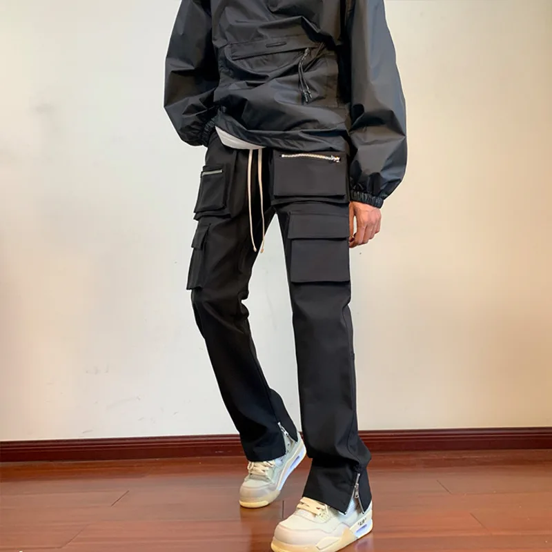 Top Trends: Black Cargo Pants Men Slim Fit Fashion Retro Pocket Casual Pants Men Japanese Streetwear Hip Hop Straight Pants Mens Trousers Shoppable Styles