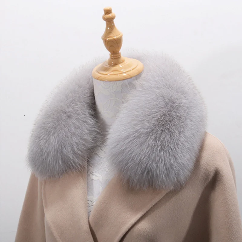 Top Trends: Real Fox Fur Collar Women Natural Fur Collar For Hood Real Fox Fur Female Down Jacket Coat Fur Collar Fluffy Fur Scarves Shawl Shoppable Styles