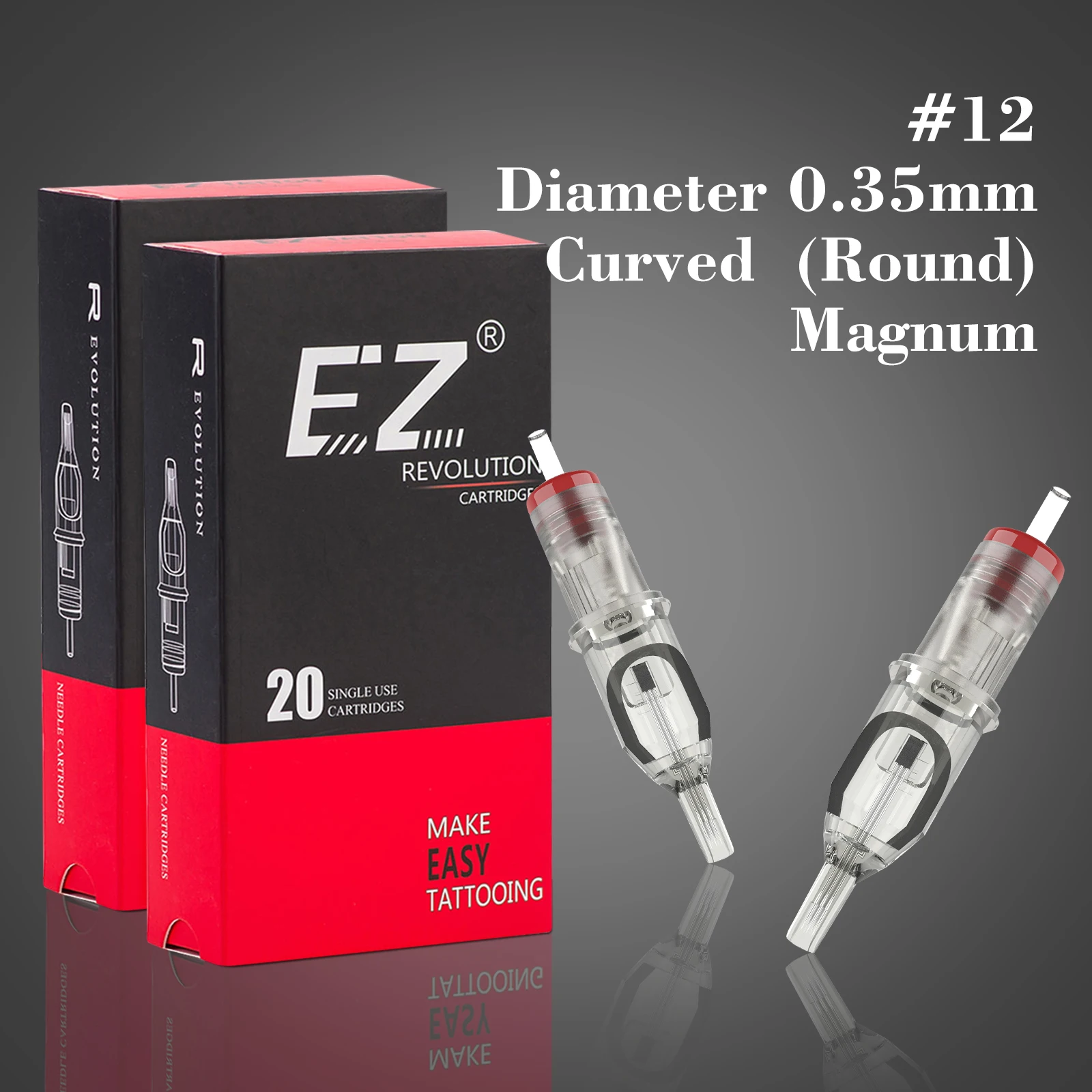 Top Trends: EZ Revolution Tattoo Needles Cartridge Magnum Curved Round Magnum # 12 (0.35 Mm ) Long Taper 5.5 Mm Tattoo Supply 20 Pcs / box Shoppable Styles