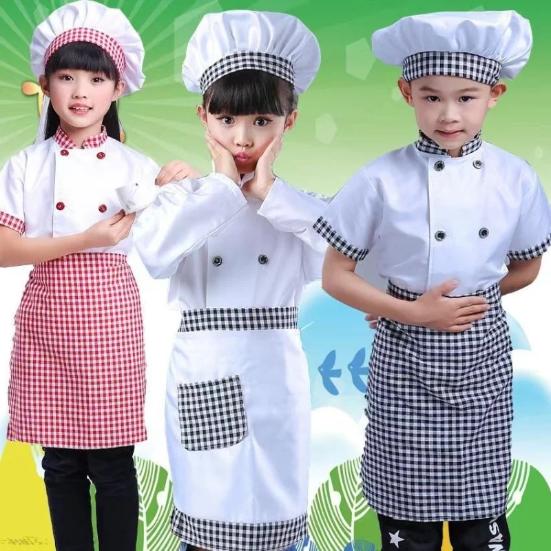 Top Trends: Kids Cook Tshirt Chef Uniform Children Kitchen Hat Cap Work Jackets Restaurant Halloween Performance Stage Party Cosplay Costume Shoppable Styles