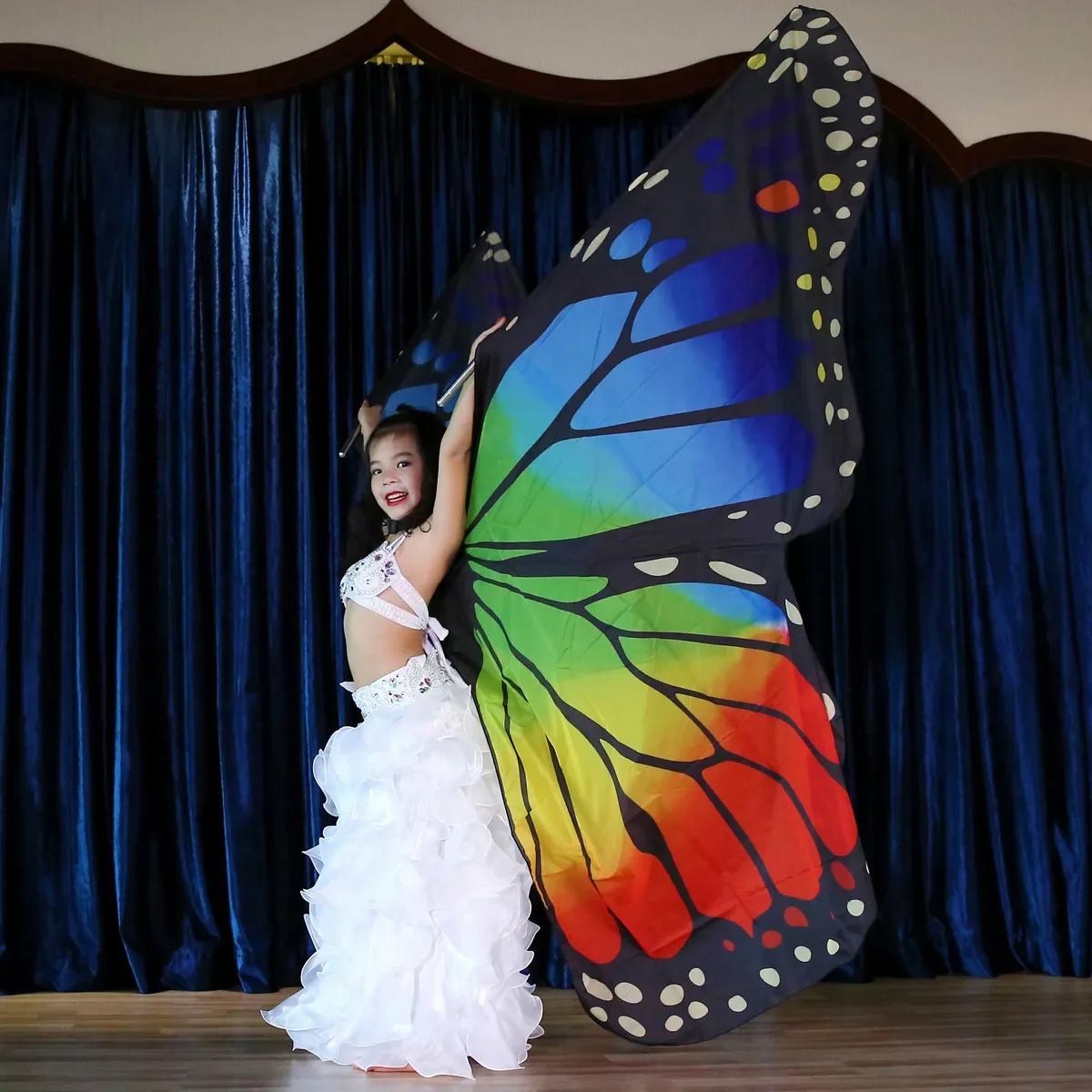 Top Trends: Kids Belly Dance Butterfly Wings With Sticks Belly Dancing Costume Colorful Wings For Children Shoppable Styles