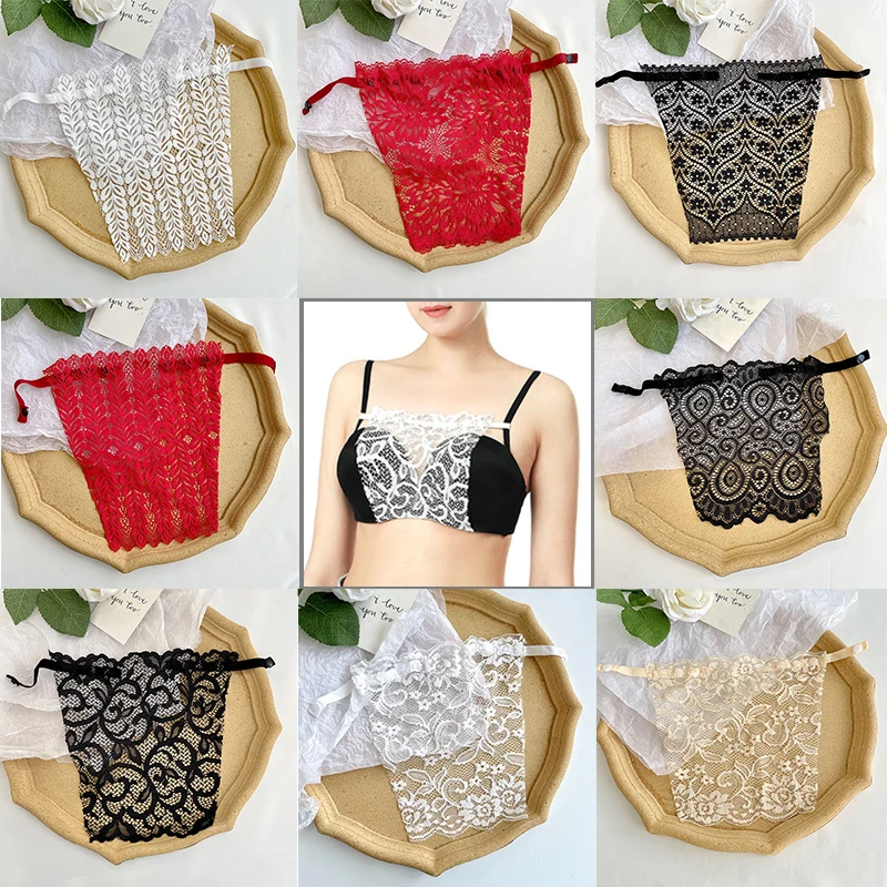 Top Trends: Women Fake Collar Bra Insert Wrapped Chest Protector Quick Easy Clip-On Lace Collars Top Elegant Solid Overlay Sexy Anti-Emptied Shoppable Styles - Image 6