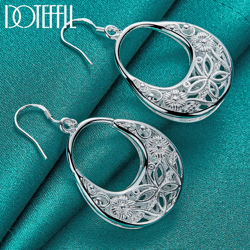 Top Trends: DOTEFFIL 925 Sterling Silver Charm Butterfly Hollow Drop Earrings For Women Lady Wedding Engagement Party Fashion Jewelry Shoppable Styles - Image 4