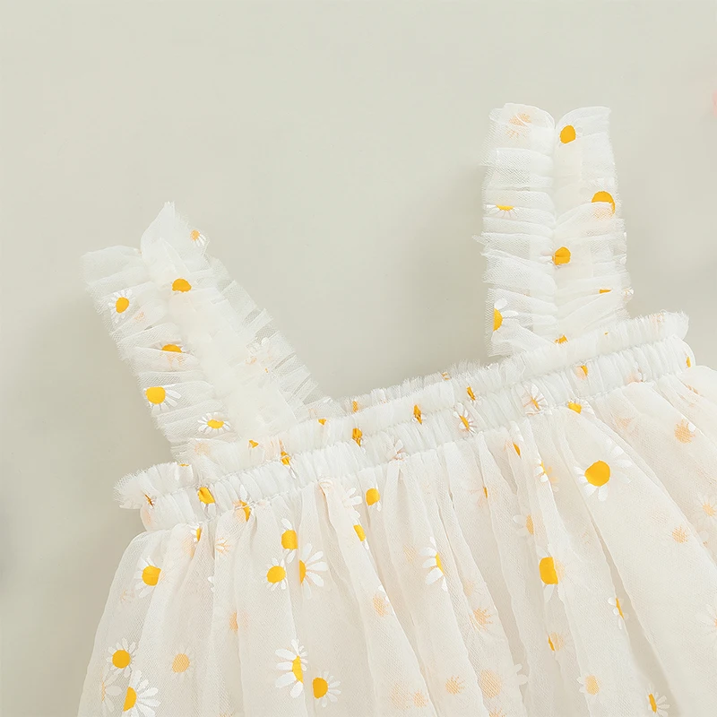 Top Trends: Summer Baby Girls Tulle Dress Daisy Floral Kid Birthday Party Dress Sleeveless Sling Toddler Girl Casual Clothing Princess Dress Shoppable Styles - Image 2