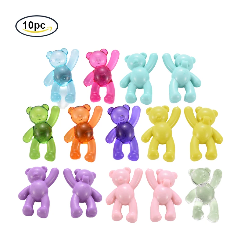 Top Trends: 10PCS Transparent Or Opaque Acrylic Beads Bear Mixed Color 37x28x13mm Hole: 2.5mm Shoppable Styles