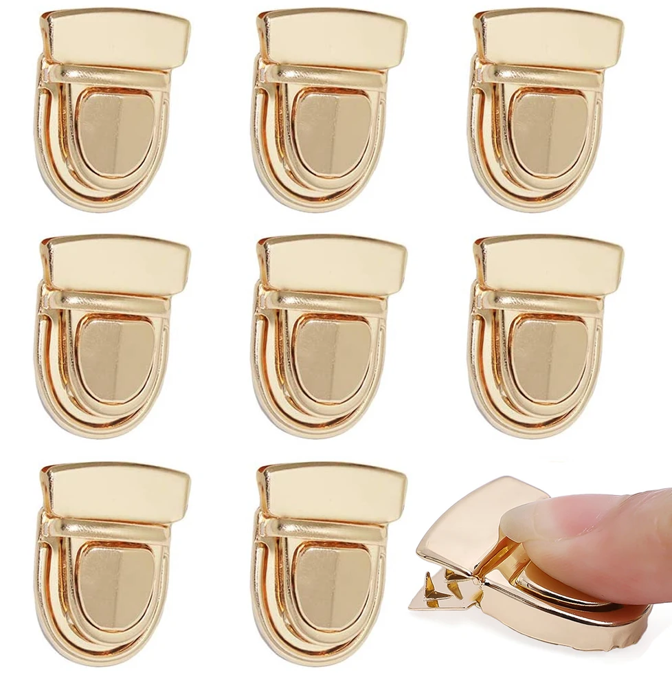 Top Trends: 5pcs Bag Press Lock Gold Silver Metal Clasp Catch Buckles For Handbags Shoulder Closures Snap Making Purse Case Tote Accessories Shoppable Styles - Image 2