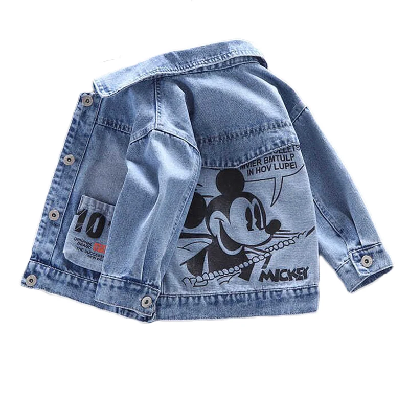 Top Trends: Baby Boys Girls Mickey Mouse Denim Jacket Coats Children Fashion Cool Clothes Cartoon Spring Auutmn Cotton Outerwear Clothing Shoppable Styles