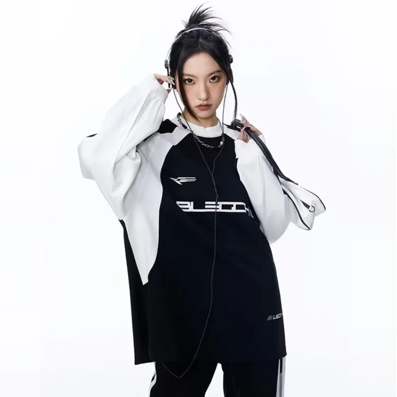 Top Trends: HOUZHOU Korean Style Sweatshirts Women Round Neck Pullover Cyber Y2k Long Sleeve Harajuku Streetwear Hoodie Vintage Oversize Top Shoppable Styles