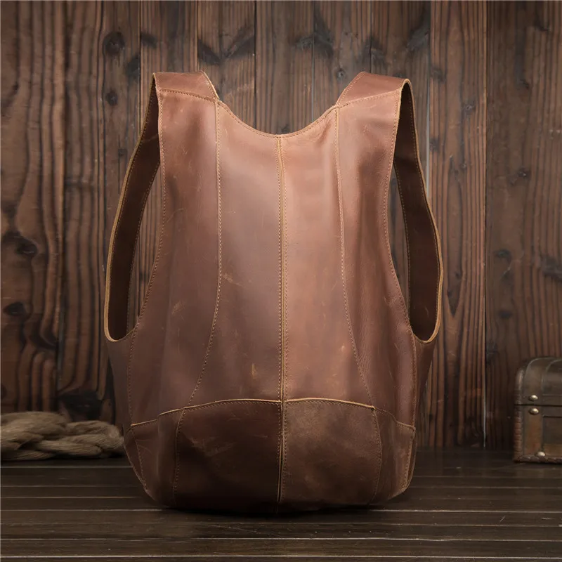 Top Trends: Retro Men Women Backpack Crazy Horse Leather MalBusiness Backpack Samsonite Tote Man Bagpack Casual Travel Hand Bag Mochila Shoppable Styles