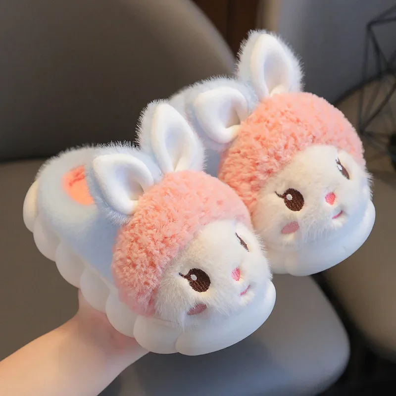 Top Trends: Children&#039;s Cotton Slippers Princess Shoes Warm Kids Winter Cute Rabbit Cartoon Furry Slippers Little Girl Soft Sole Baby Shoes Shoppable Styles