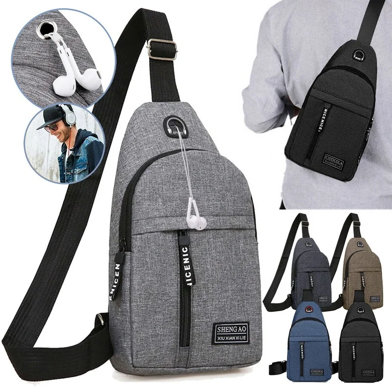 Top Trends: Multipurpose Chest Pack Waterproof Crossbody Bag With Earphone Hole Anti-theft Chest Pack Shoulder Bag Men Sports Accessories Shoppable Styles