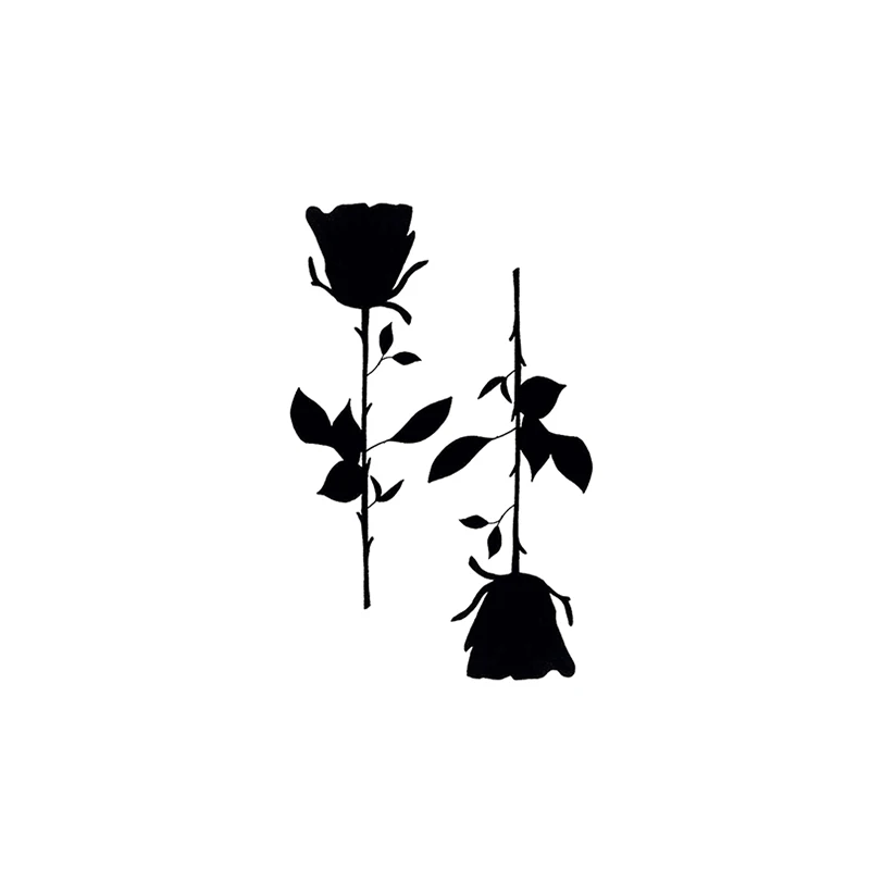 Top Trends: Waterproof Temporary Tattoo Sticker Black Sexy Rose Flower Fake Tattoos Flash Tatoo Arm Hand Chest Neck Body Art For Women Men Shoppable Styles