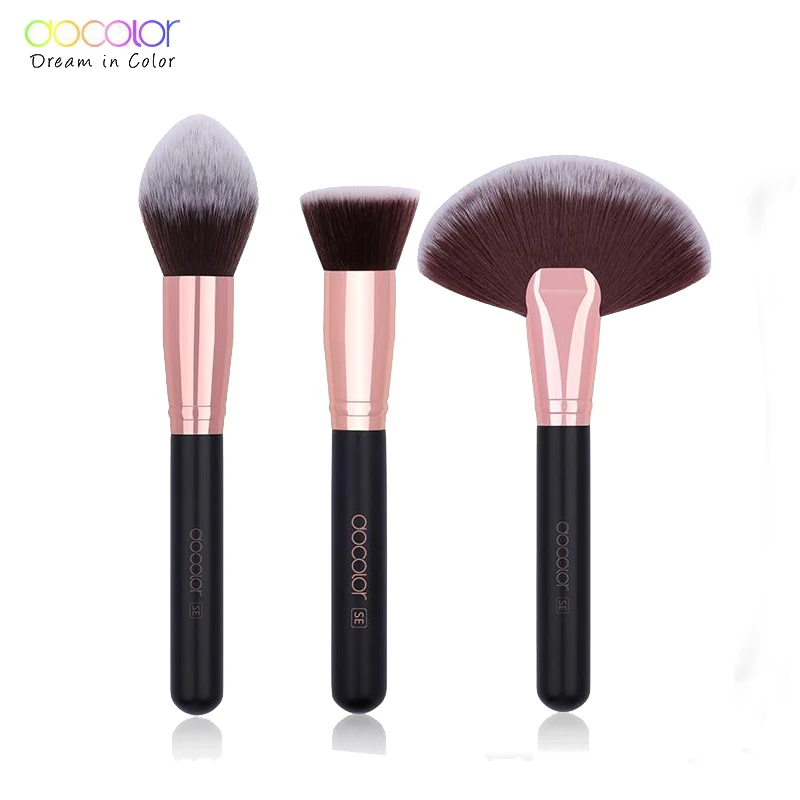 Top Trends: Docolor Foundation Brush Flat Top Buffing Brushes Fan Contour Powder Highlighter Blush Beauty Cosmetic Makeup Tools Eyeshadow Shoppable Styles