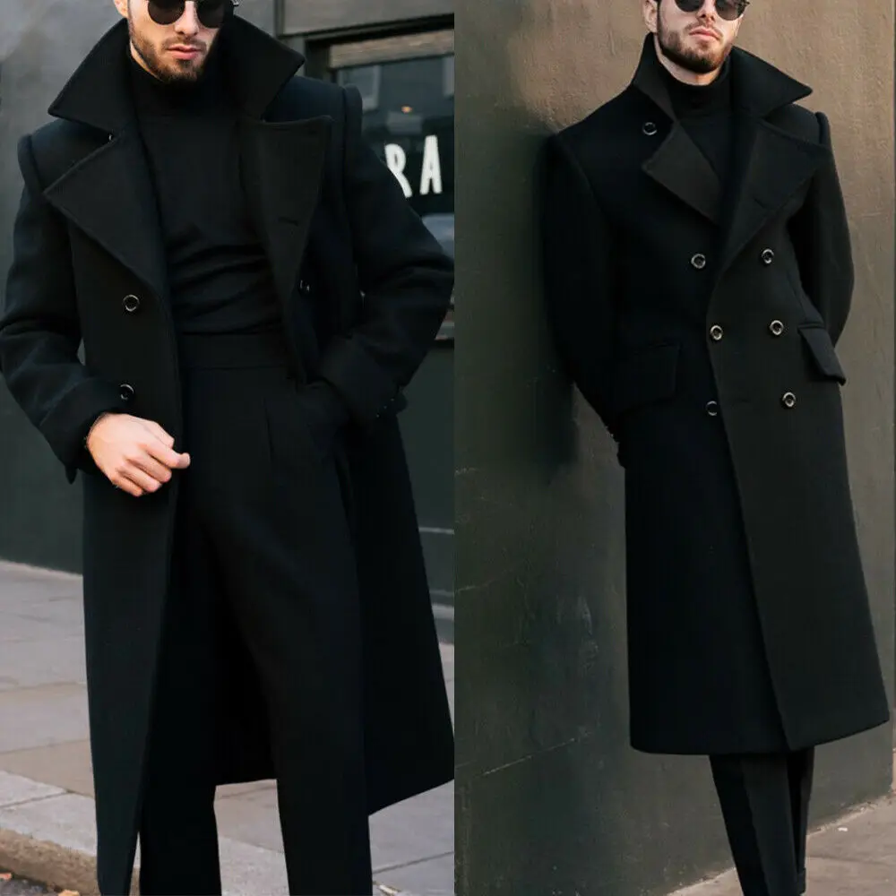 Top Trends: Men Long Coat Double Breasted Tailor-Made Woolen Blend Winter Warm Overcoat Tailored Blazer Men Suits Shoppable Styles