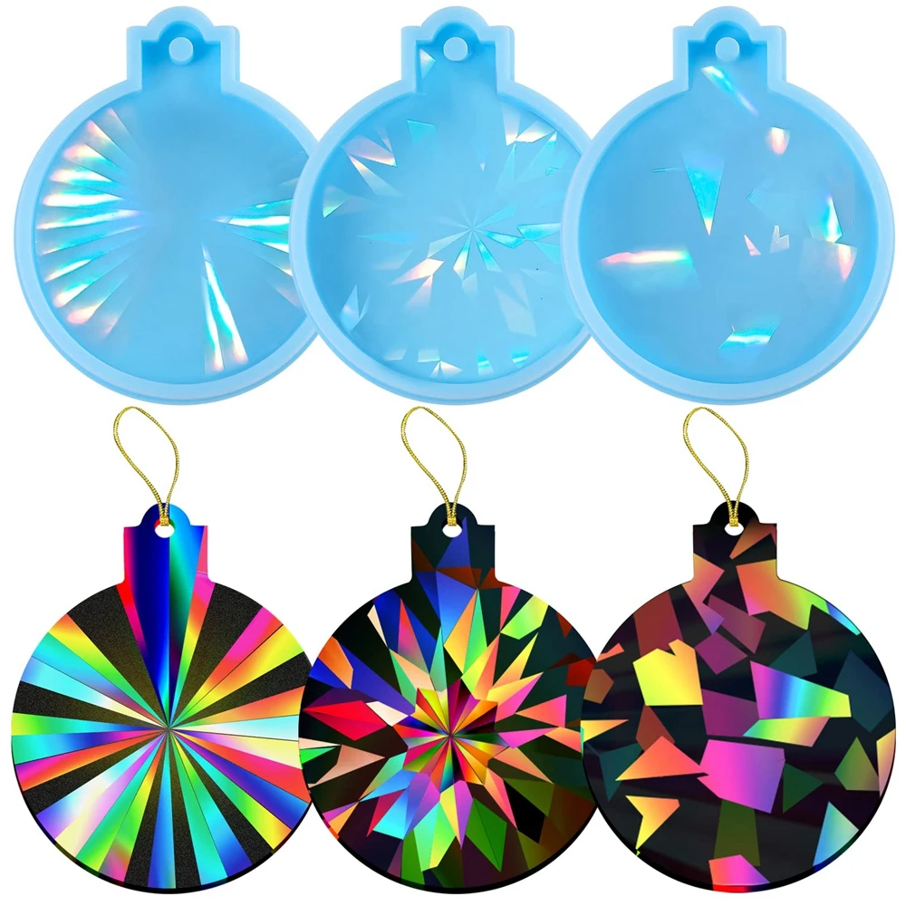 Top Trends: Holographic Christmas Resin Molds Silicone DIY Christmas Ornament Pendant Resin Casting Mold Keychain Coaster Epoxy Resin Mould Shoppable Styles