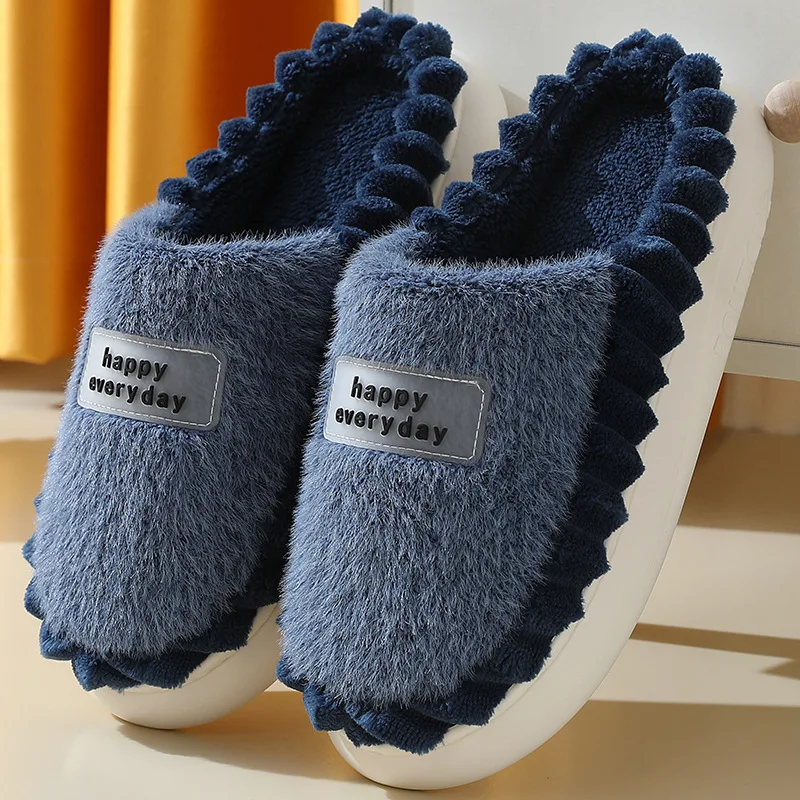 Top Trends: Winter Slippers Men Fashion Home Slippers Flats Soft Non-Slip Male Indoor Cotton Shoes Warm Fluffy Fur Man House Slipper Slides Shoppable Styles