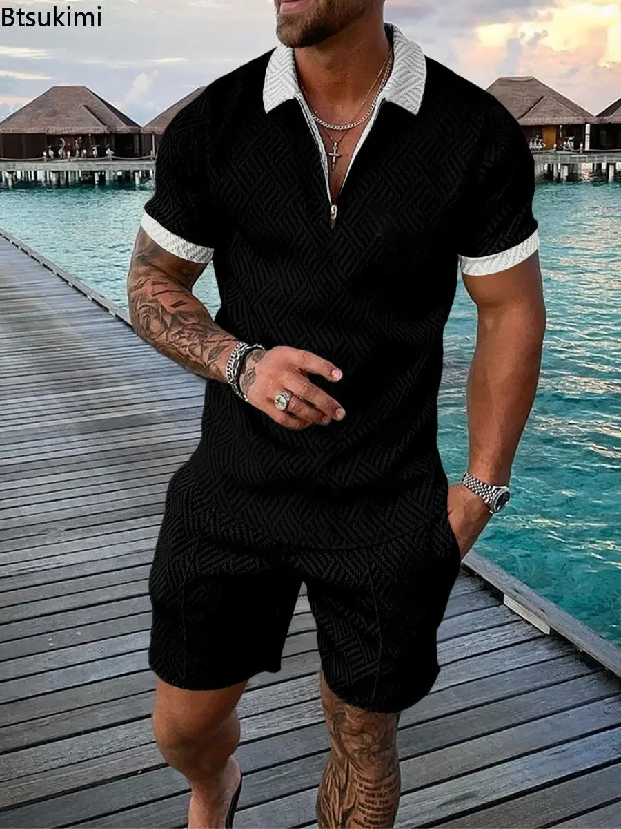 Top Trends: 2024 Men‘s Summer Clothing Luxury Polo Shirts Short Sleeve Set Casual Man Shorts Tracksuit Outfits Social Golf Lapel T-Shirts Shoppable Styles - Image 2