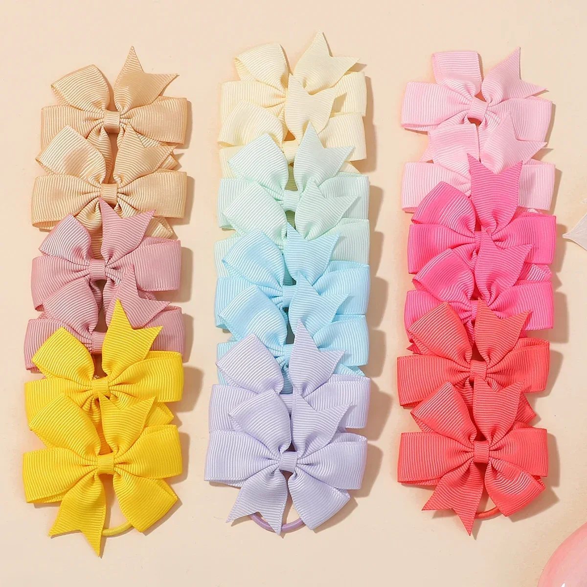 Top Trends: 20PCS / Set New Bowknots Elastic Hair Bands For Girls Hair Rope Hair Tie Ponytail Holder Kids Baby Hair Accessories New Year Gift Shoppable Styles - Image 2