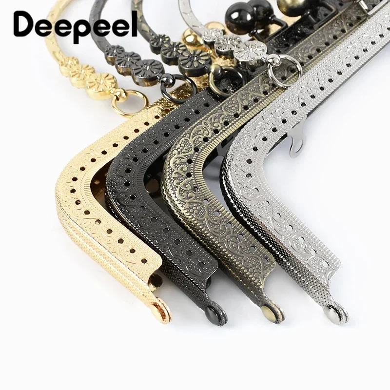 Top Trends: 1 / 2 / 5Pcs Deepeel 20.5cm Embossed Bags Handle Purse Frames Clutch Kiss Clasp Sewing Brackets DIY Metal Bag Handles Accessories Shoppable Styles - Image 5