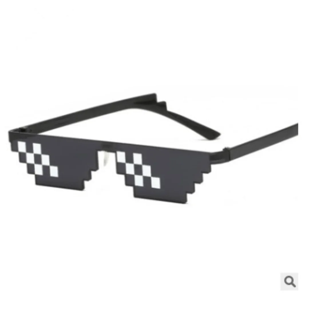 Top Trends: New Thug Life Mosaic Glasses Sunglasses For Men Women 8 Bit Coding Pixel Trendy Cool Super Party Funny Vintage Shades Eyewear Shoppable Styles