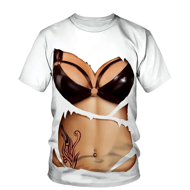 Top Trends: Summer Women's T-Shirt Sexy Female Tops 3D Bikini Fashion Print Hawaii Beach T Shirt Short Casual Tees Fun Oversized Clothes 5xl Shoppable Styles