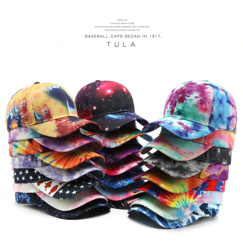 Top Trends: Spring And Autumn Personality Tie-dye Baseball Ccap Outdoor Sports Men's Travel Shade Hat Baseball Cap Shoppable Styles