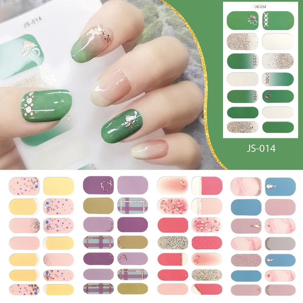 Top Trends: Nail Polish Strips Self-Adhesive Art Design Sticker Full Cover Gel Wraps Colorful Stickers For Women Decals Decoration Sliders Shoppable Styles