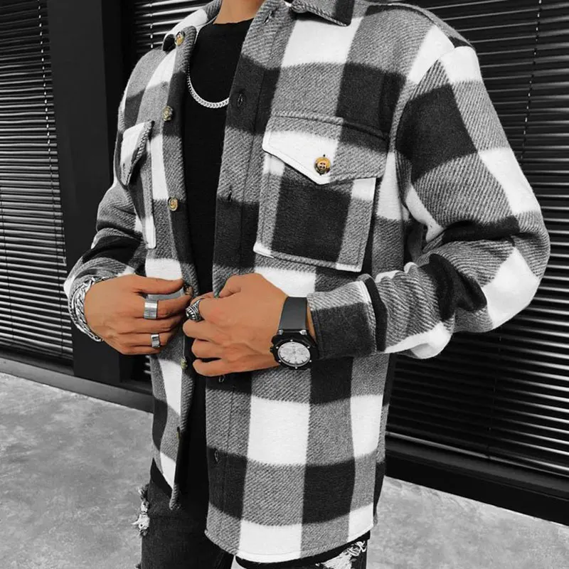 Top Trends: Men Casual Plaid Flannel Shirt Men Clothing Fashion 2023 Winter Thick Warm Men's Casual Jacket High Quality Soft Shirt S-3XL Shoppable Styles