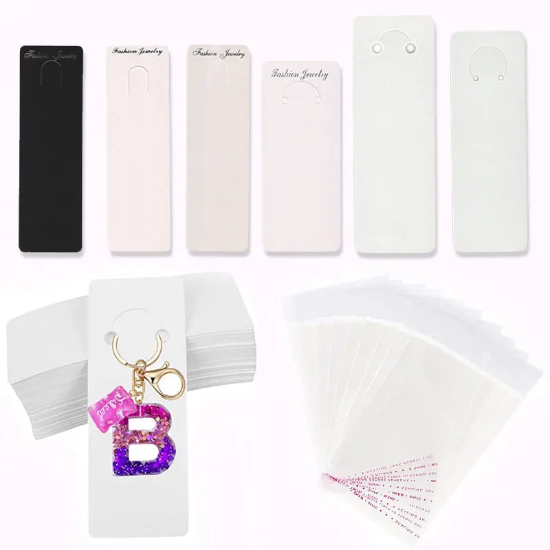 Top Trends: 50pcs / lot Muti-size Keyrings Paper Cards White Black Packing Cards For Jewelry Keychain Display Cards Holder Retail Price Tags Shoppable Styles