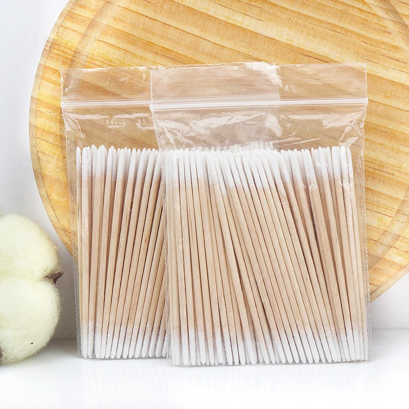 Top Trends: 100 / 300 Pcs Disposable Ultra-small Cotton Swab Brush Lint Free Micro Wood Makeup Brushes Eyelash Extension Glue Removing Tools Shoppable Styles