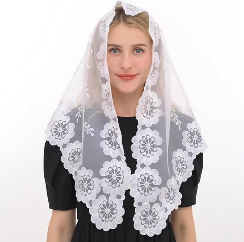 Top Trends: Spanish Style Lace Mantilla Women Church Wedding Veil Head Covering Catholic Veil Shoppable Styles