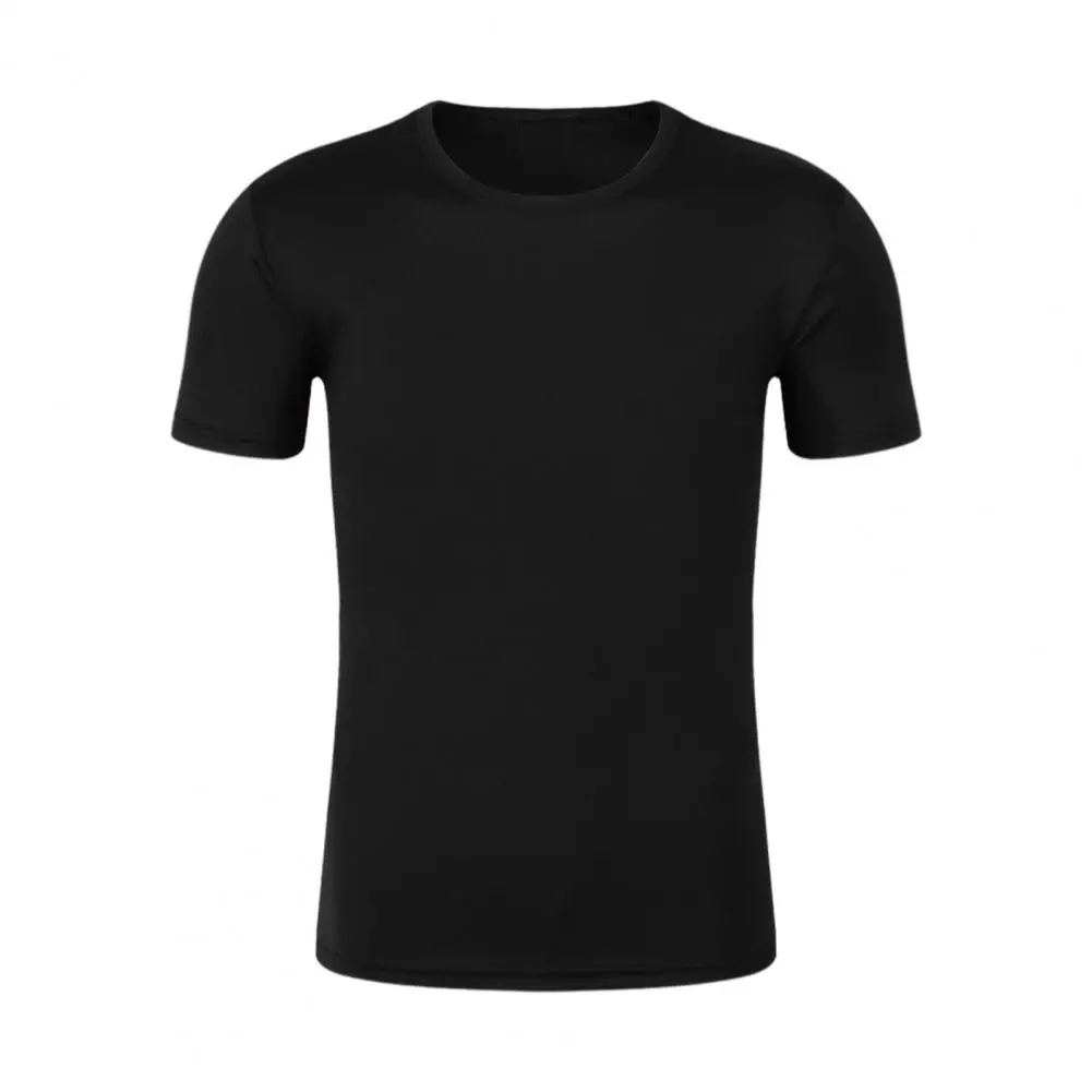 Top Trends: Unisex T-shirt Fade-resistant Exquisite Edging Polyester Quick Dry Solid Color Pullover Top For Daily T-Shirt Men's Clothing Shoppable Styles