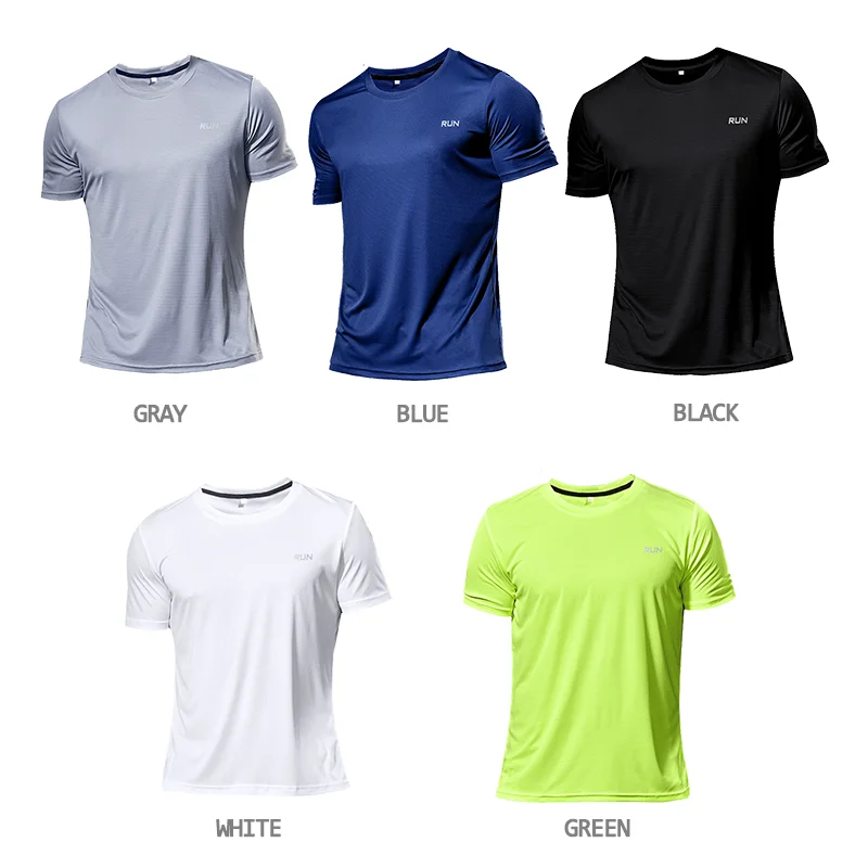 Top Trends: Multicolor Dry Quick Short Sleeve Slim Sport T Shirt Gym Jerseys Fitness Shirt Trainer Running T-shirt Breathable Sportswear Men Shoppable Styles