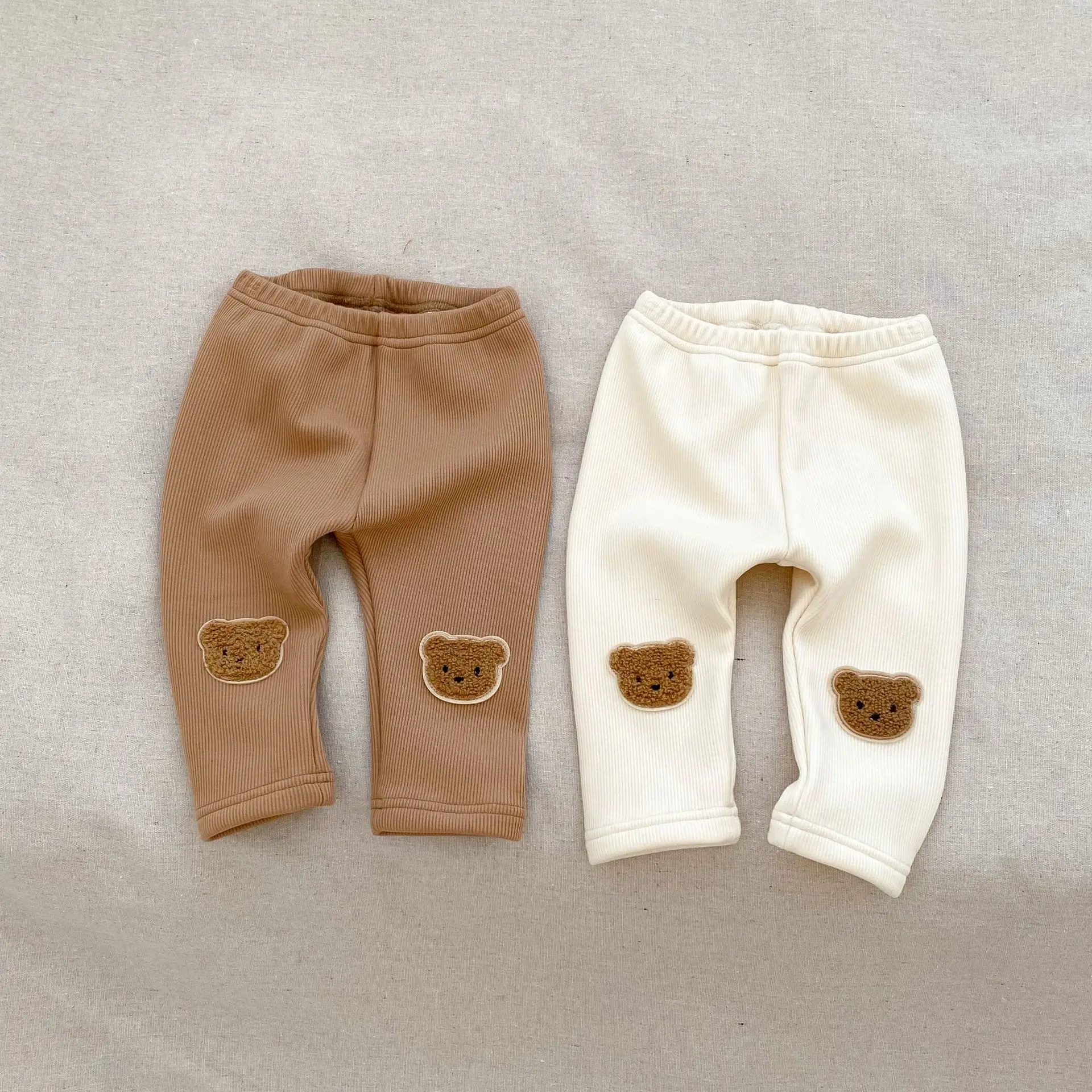 Top Trends: 2023 Winter New Baby Plus Velvet Thick Leggings Toddler Cute Bear Pp Pants Infant Girl Fleece Trousers Baby Warm Pants Clothes Shoppable Styles