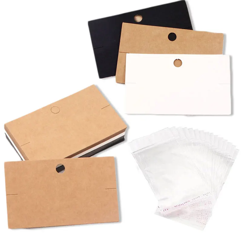 Top Trends: 50pcs / lot 10*6cm Kraft Paper Packing For Handmade Necklace Bracelets Jewelry Display Cards Storage Retail Tags Holder Shoppable Styles