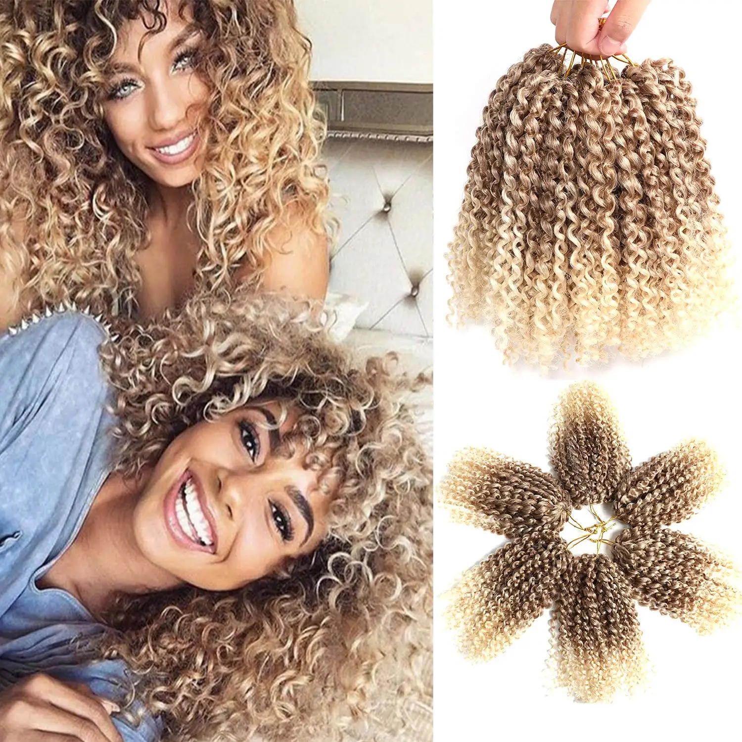 Top Trends: Afro Kinky Curly Braiding Hair Marlybob Crochet Braids Hair Short Pre-looped Crochet Passion Twist Braiding Hair Ombre 8 Inch Shoppable Styles