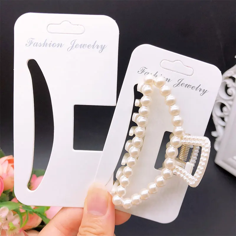 Top Trends: 20pcs / lot 5.5x10.2cm Hair Clip Display Cards For DIY Jewelry Claw Clips Hair Paper Cardboard Hair Decoration Packing Hanging Tag Shoppable Styles