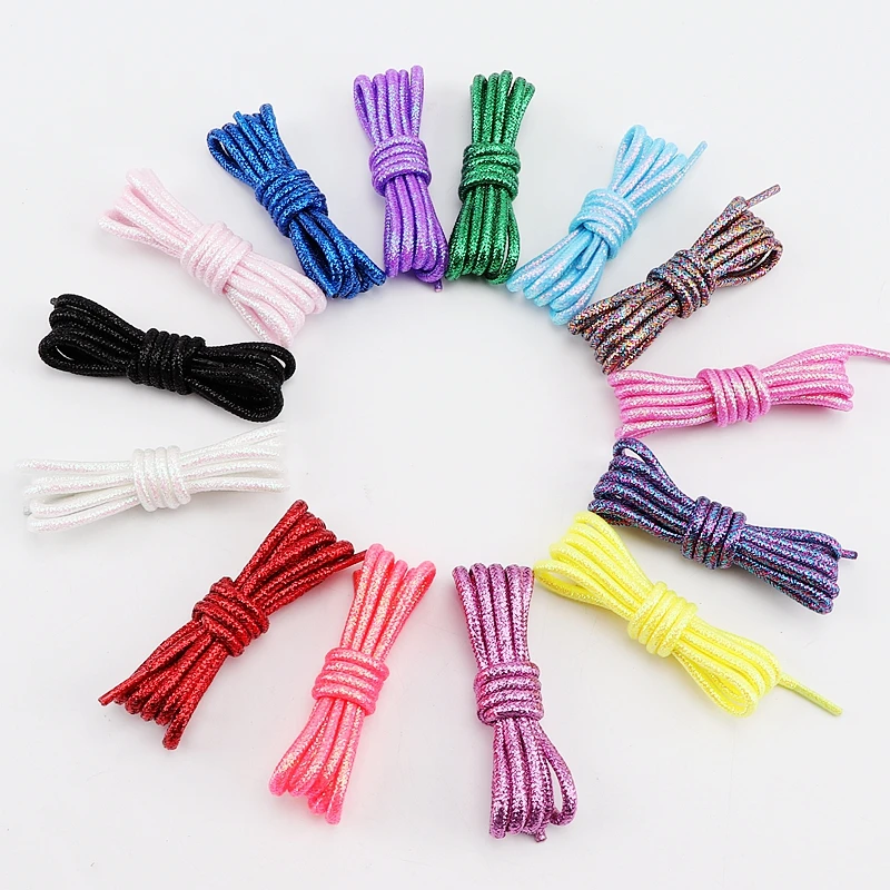 Top Trends: Fashion Glitter Shoe Laces Colorful Round Shoelaces Running Sneakers Laces 100 / 120 / 140 / 160 / 180CM Boots Shoelace For Shoes Shoppable Styles