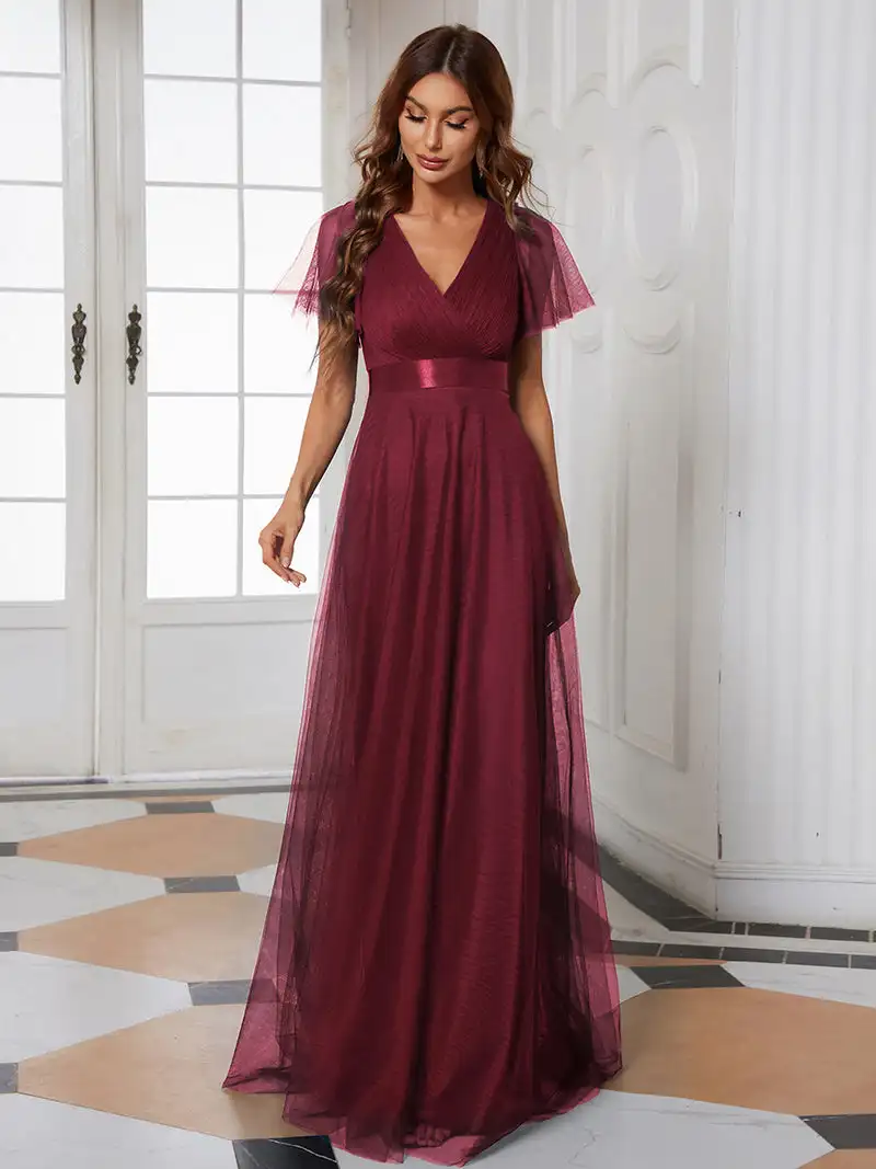 Top Trends: Elegant Mother Of The Bride Dress Women&#039;s V-Neck Floor-Length Wholesale Ever Pretty 2024 Sexy Evening Dresses Vestidos De Gala Shoppable Styles